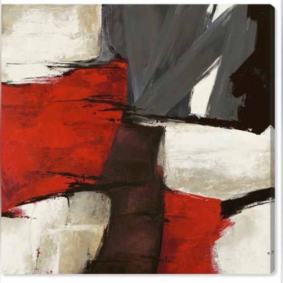 Oliver Gal 'Sai - Rubrum' Abstract Wall Art Canvas Print - 12”X12” - Picture 2 of 7